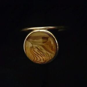 Beautiful Vintage Sterling Silver and Brown Agate cuff bracelet